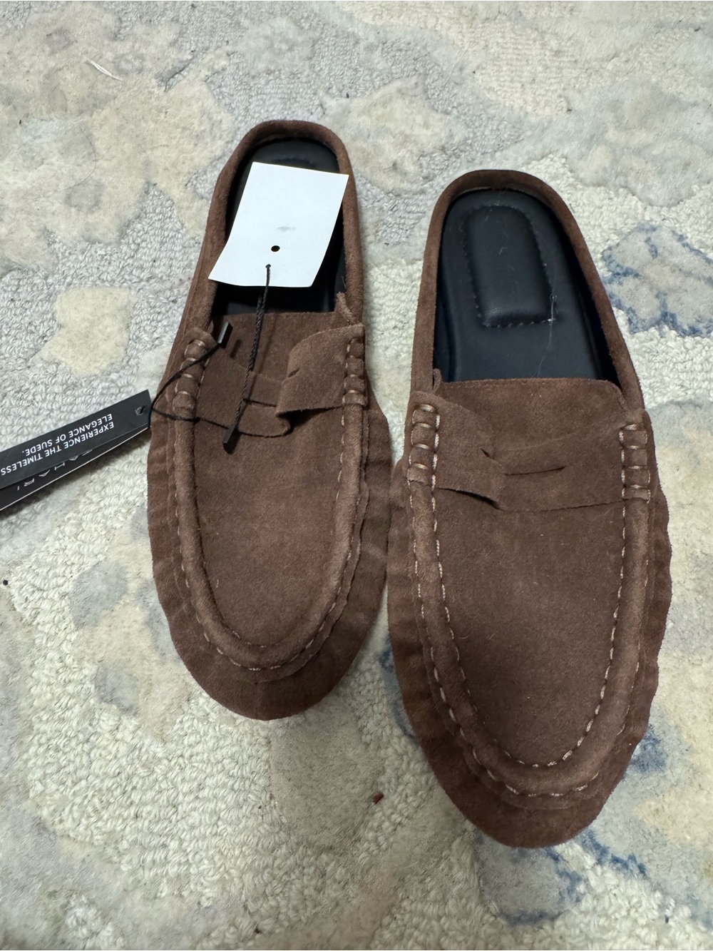NWT TAHARI MULES Brown Suede Slip-On Loafers
